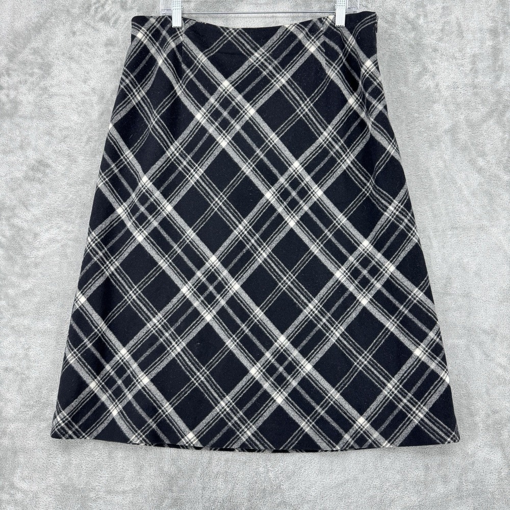 Kate Hill Skirt Womens 16 Wool Plaid Preppy Academia Modest Office‎ Career Zip